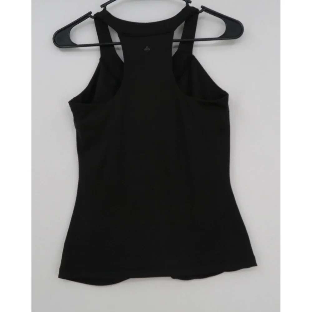 Prana Womens Black Racerback Yoga Tank‎ Top Size S Made in USA Activewear